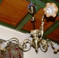 Brass three-arm chandelier